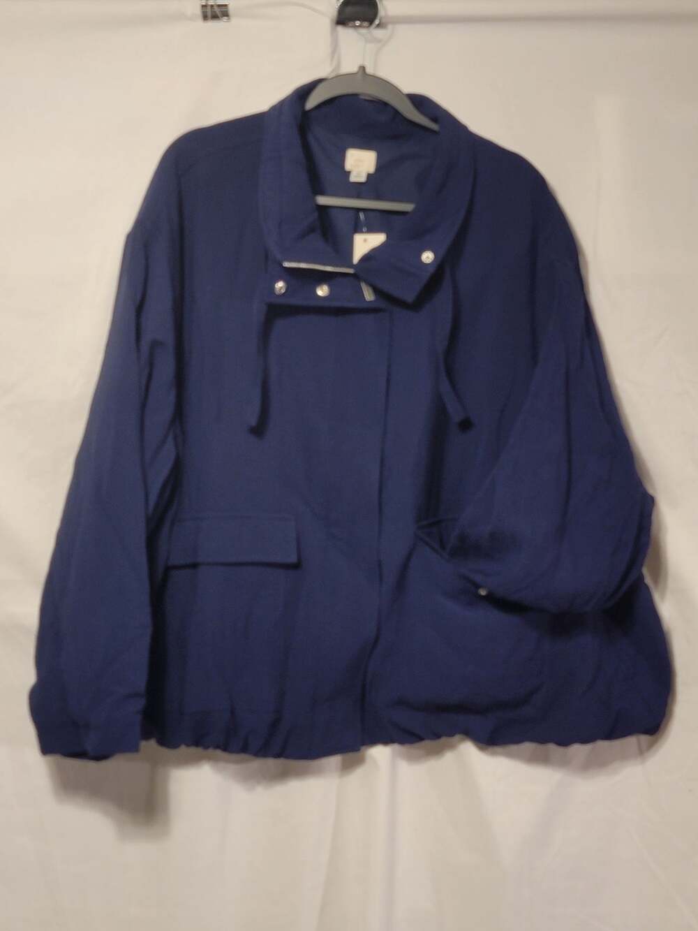 A New Day Women's Full Zipped Modern Guaze Jacket Navy Blue Sz 3X